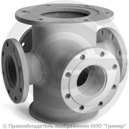 Крест с пожарной подставкой фланцевый ППКФ стальной Ду 250-250