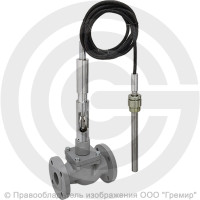 Регулятор температуры прямого действия РТПД чугунный фланцевый Ду-40 Ру-16 Kvy=25м3/ч с термосистемой ТС-3 Энерготехномаш