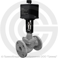 Клапан регулирующий двухходовой чугунный фланцевый Ду-50 Ру-16 Kvy=40м3/ч с электроприводом LEA-1200 220В без датчика 25ч945нж Энерготехномаш