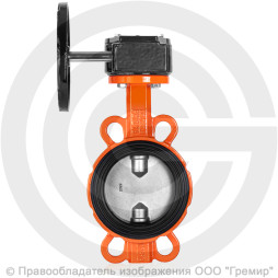 Затвор дисковый поворотный межфланцевый с редуктором Ду-80 Ру-16 EPDM с нержавеющим диском Helver VBS-131