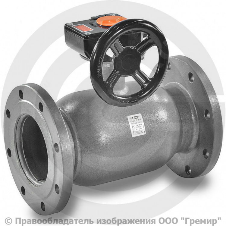 Кран КШ.Ц.Ф.Р.150/125.016.Н/П Ду-150 Ру-16 фланцевый с редуктором ...