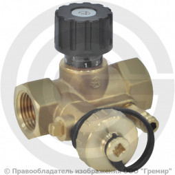Клапан балансировочный ручной латунный муфтовый Ду-25 Ру-16 ВР (ВН) Kvs=4м3/ч с измерительными ниппелями EURO Aquasfera