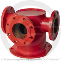 Тройник с пожарной подставкой фланцевый ППТФ стальной Ду 600-250 Ру-10 КЗСД