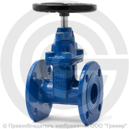 Задвижка чугунная фланцевая Ду-50 Ру-16 (Т<120°С) гайка чугун 30ч39р Китай