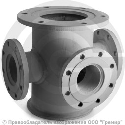 Тройник с пожарной подставкой фланцевый ППТФ стальной Ду 100-100