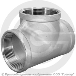 Тройник муфтовый резьбовой нержавеющий AISI 316 ВР (ВН) Ду-32 (1 1/4")