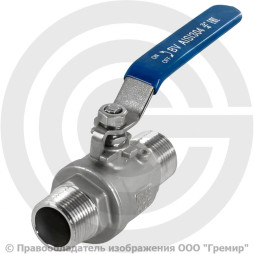 Кран нержавеющий AISI 304 (CF8) двусоставной Ду-40 (1 1/2") Ру-63 НР (НАР) муфтовый NK-BMML40/4