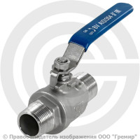 Кран нержавеющий AISI 304 (CF8) двусоставной Ду-50 (2") Ру-63 НР (НАР) муфтовый NK-BMML50/4