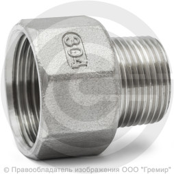 Футорка обратная нержавеющая AISI 304 Ду 32-15 (1 1/4"-1/2")