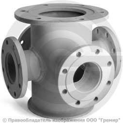 Крест с пожарной подставкой фланцевый ППКФ стальной Ду 100-100